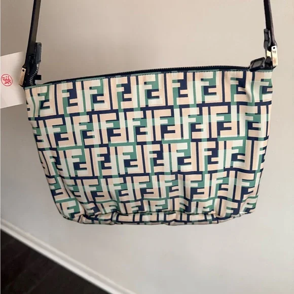 Fendi Blue and Green Patterned Crossbody Bag - Picture 4 of 5